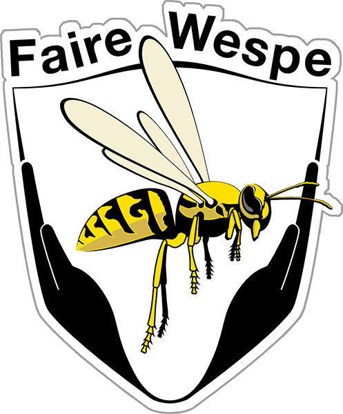 Logo mit dem Titel "Faire Wespe"